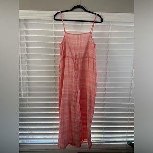 Urban Outfitters Cotton Gingham Wide Leg Jumpsuit